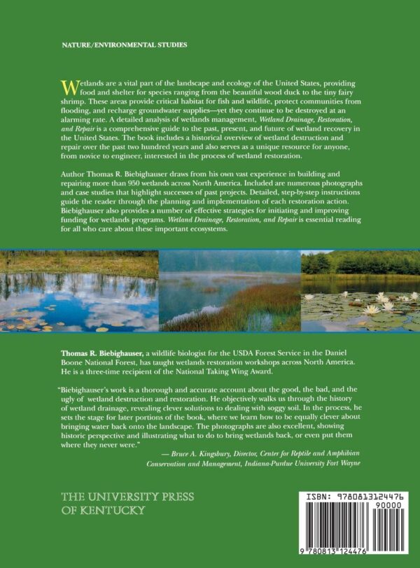 Wetland Drainage, Restoration, and Repair Book Tom Biebighauser
